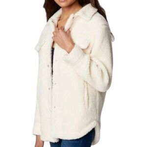 NEW Blank NYC Shortbread Shacket Sherpa Fleece Snap Front Jacket 2X